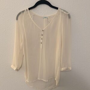 Kimchi Blue Sheer Cream Blouse